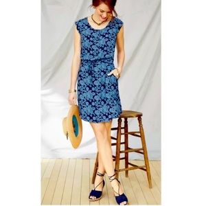 Dress -Indigo Print - Cabi Java Dress